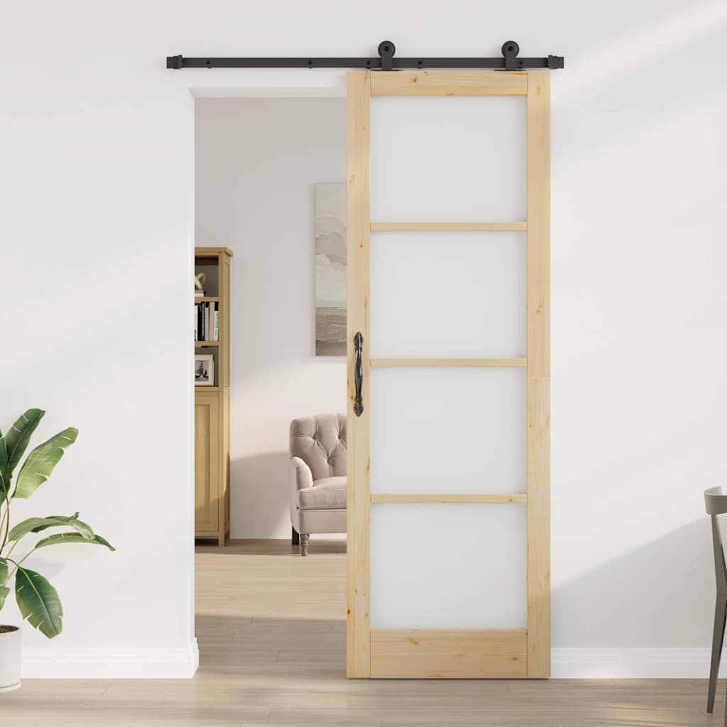 Schiebetür ORKDAL Braun 78 x 232 cm Holz und Metall