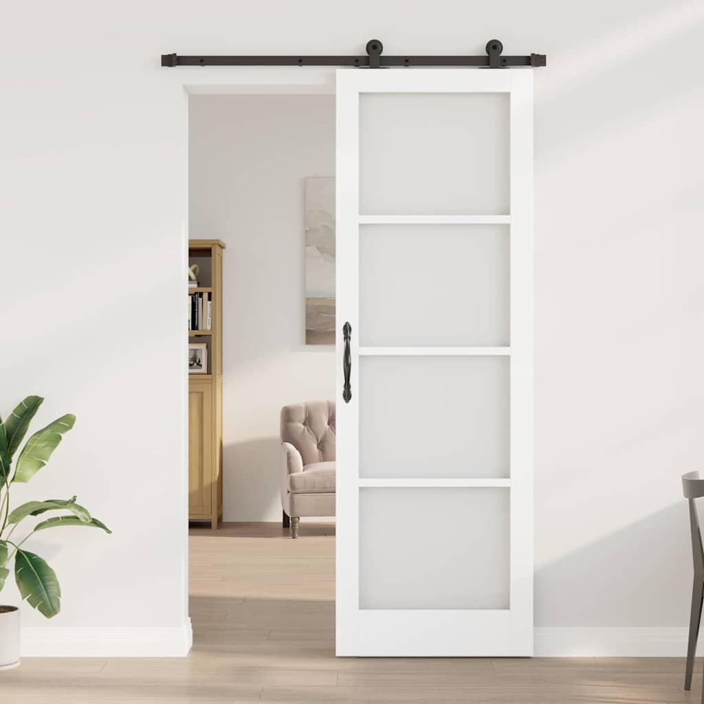 Schiebetür ORKDAL Weiß 78 x 232 cm Holz und Metall