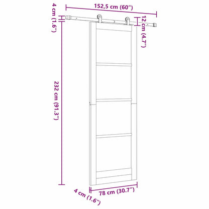 Schiebetür ORKDAL Weiß 78 x 232 cm Holz und Metall