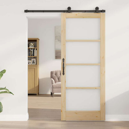 Schiebetür ORKDAL Braun 83 x 202 cm Holz und Metall