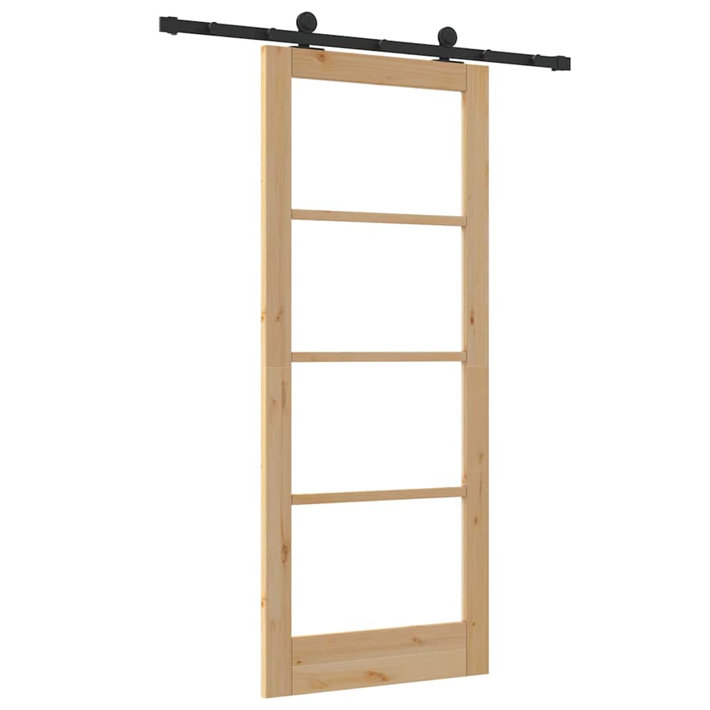 Schiebetür ORKDAL Braun 83 x 202 cm Holz und Metall