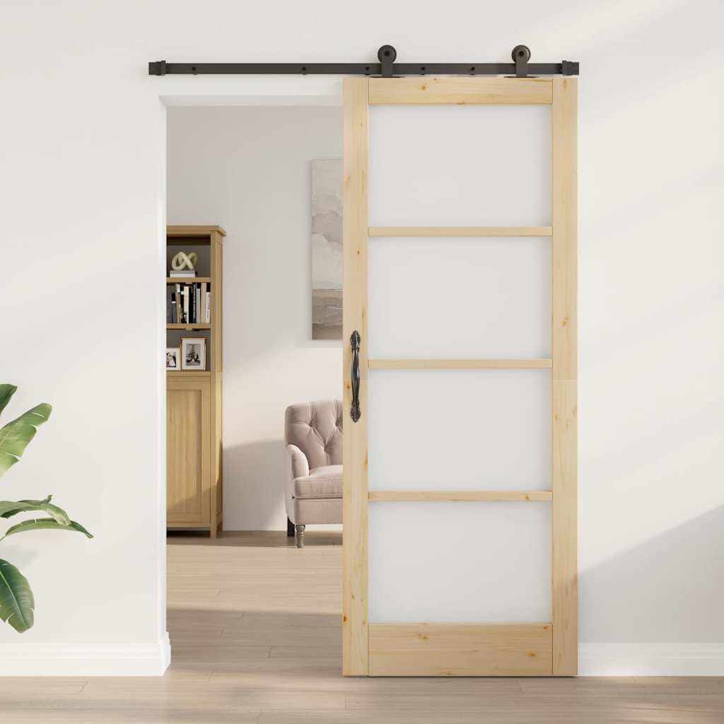Schiebetür ORKDAL Braun 83 x 211 cm Holz und Metall