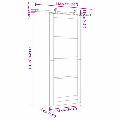 Schiebetür ORKDAL Braun 83 x 211 cm Holz und Metall