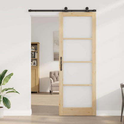Schiebetür ORKDAL Braun 83 x 232 cm Holz und Metall