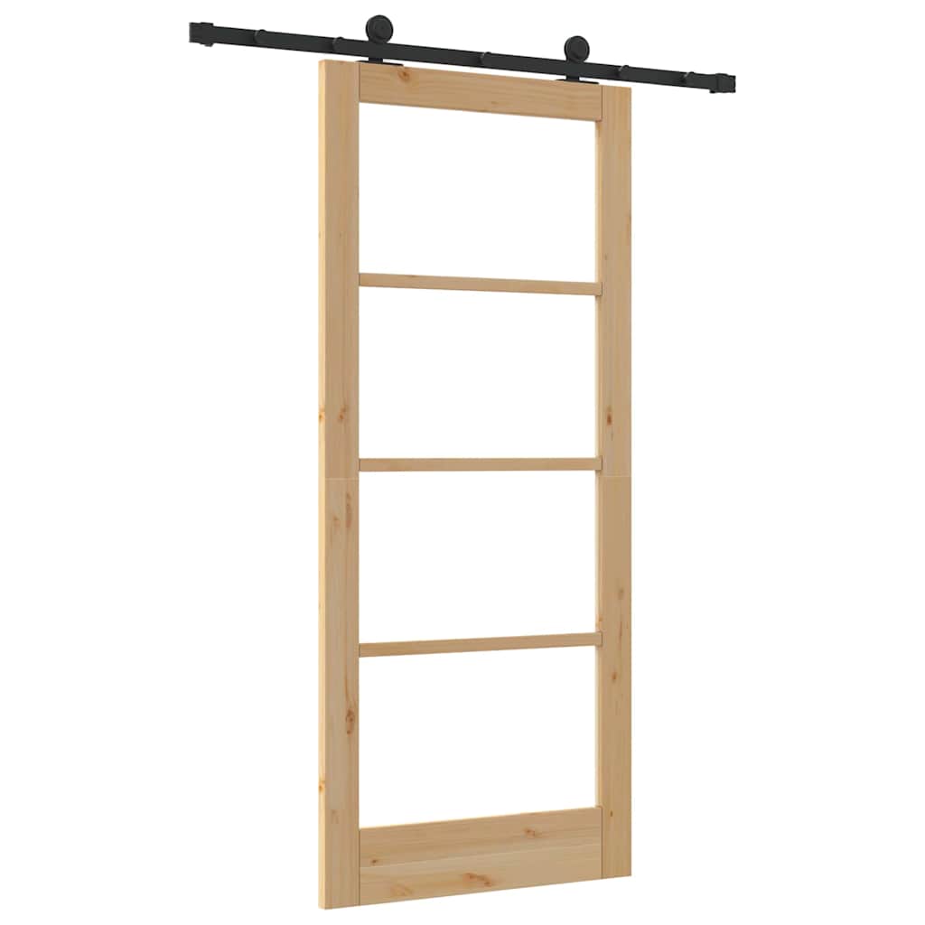 Schiebetür ORKDAL Braun 86 x 198,5 cm Holz und Metall