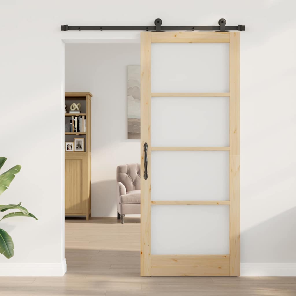 Schiebetür ORKDAL Braun 86 x 211 cm Holz und Metall