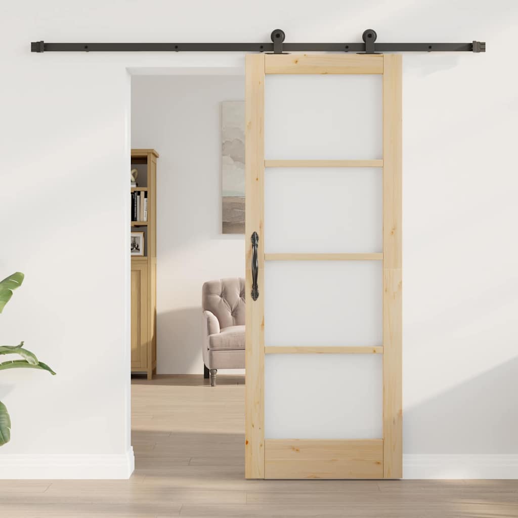 Schiebetür ORKDAL Braun 73,5 x 198,5 cm Holz und Metall
