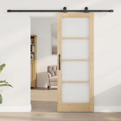 Schiebetür ORKDAL Braun 73,5 x 198,5 cm Holz und Metall