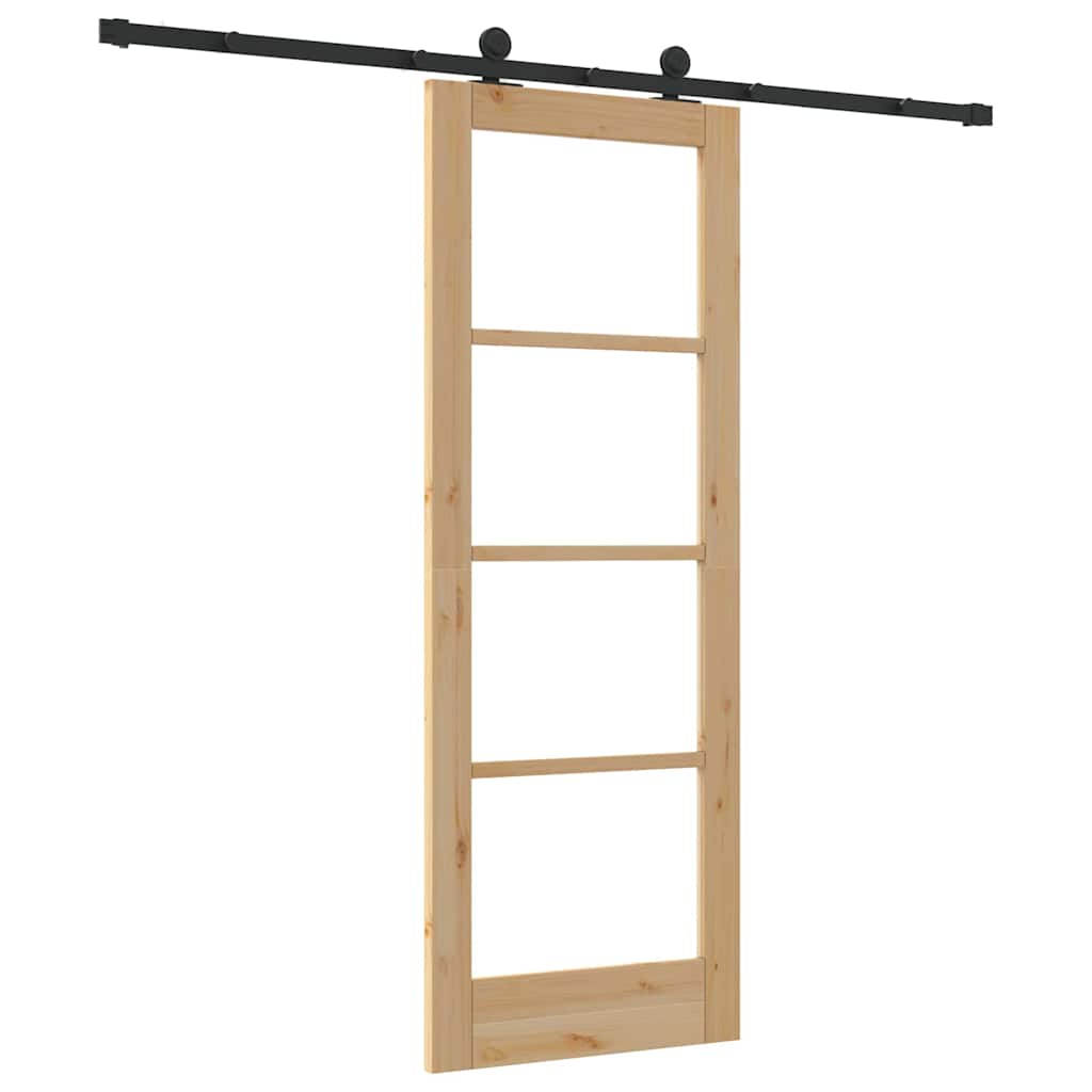 Schiebetür ORKDAL Braun 73,5 x 198,5 cm Holz und Metall