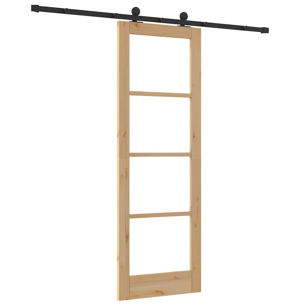Schiebetür ORKDAL Braun 73,5 x 211 cm Holz und Metall