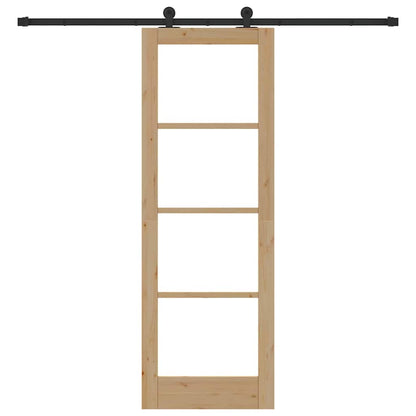 Schiebetür ORKDAL Braun 73,5 x 211 cm Holz und Metall
