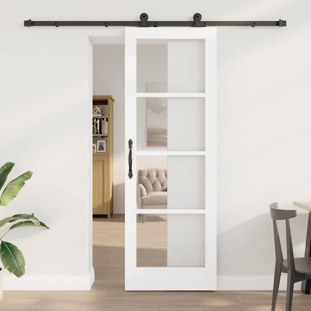 Schiebetür ORKDAL Weiß 73,5 x 211 cm Holz und Metall