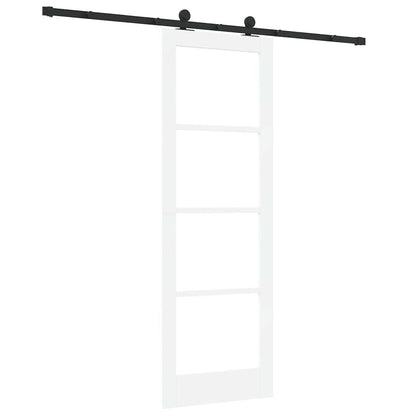 Schiebetür ORKDAL Weiß 73,5 x 211 cm Holz und Metall