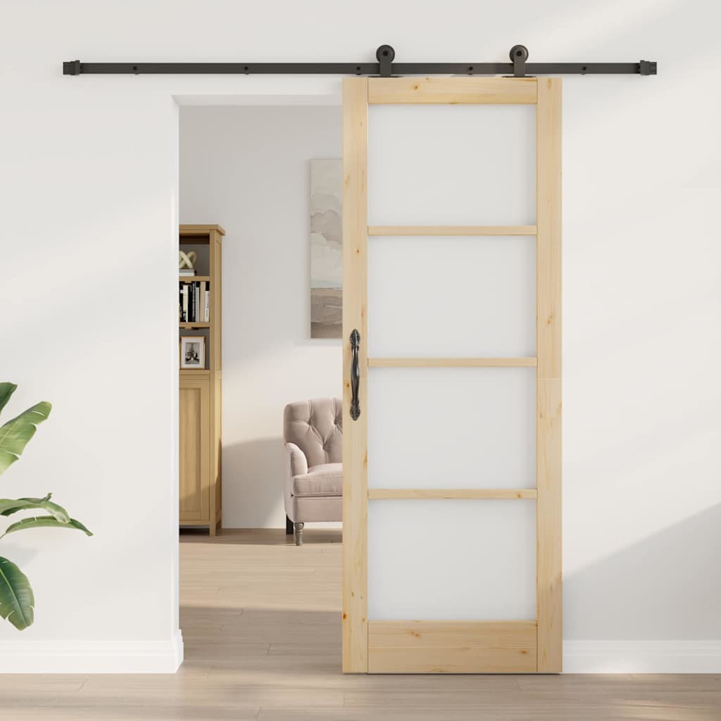 Schiebetür ORKDAL Braun 78 x 211 cm Holz und Metall