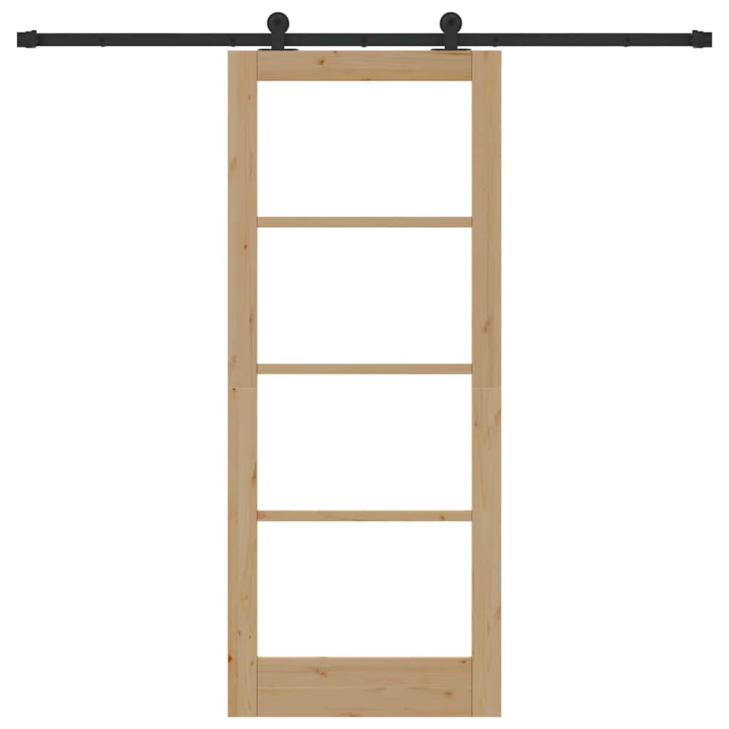 Schiebetür ORKDAL Braun 83 x 202 cm Holz und Metall