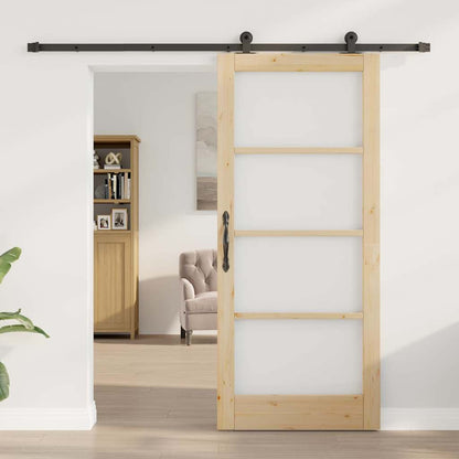 Schiebetür ORKDAL Braun 86 x 198,5 cm Holz und Metall