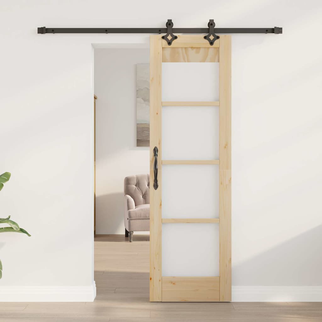 Schiebetür ORKDAL Braun 61 x 198,5 cm Holz und Metall