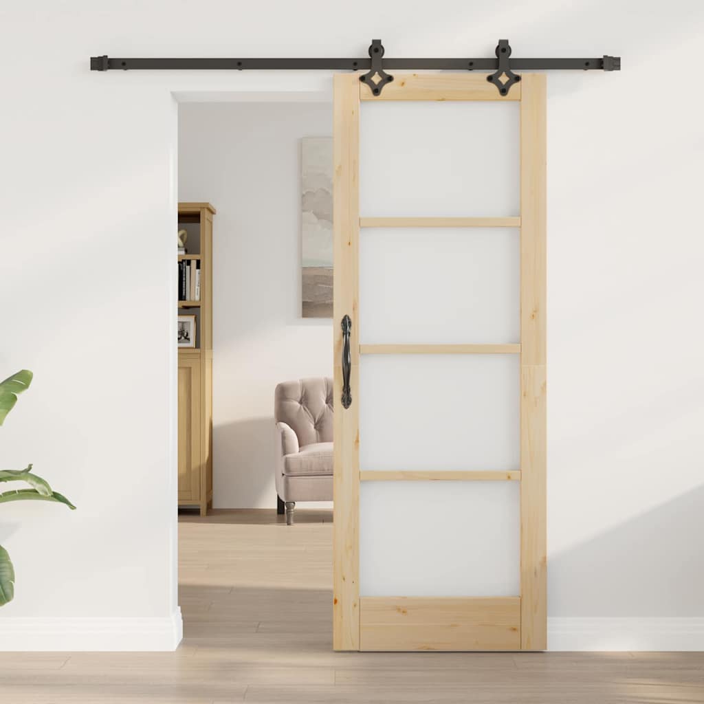 Schiebetür ORKDAL Braun 73,5 x 198,5 cm Holz und Metall