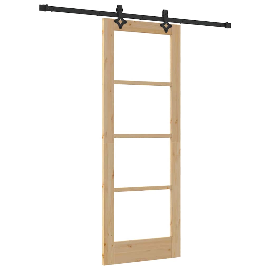 Schiebetür ORKDAL Braun 73,5 x 198,5 cm Holz und Metall