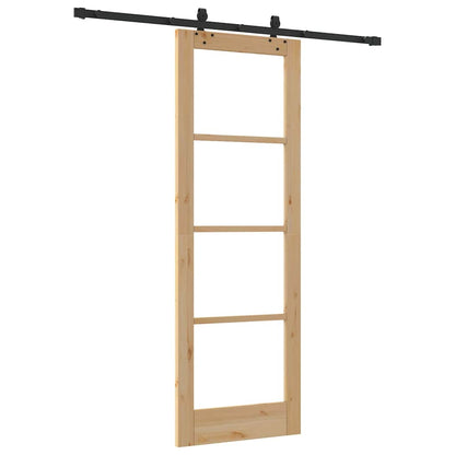 Schiebetür ORKDAL Braun 73,5 x 211 cm Holz und Metall