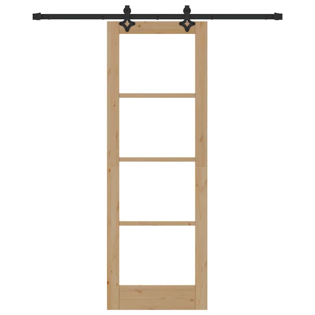 Schiebetür ORKDAL Braun 73,5 x 211 cm Holz und Metall