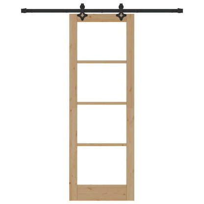 Schiebetür ORKDAL Braun 73,5 x 211 cm Holz und Metall