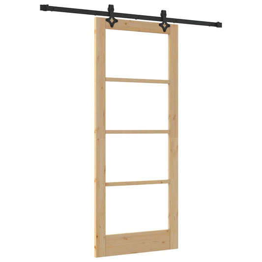 Schiebetür ORKDAL Braun 83 x 202 cm Holz und Metall