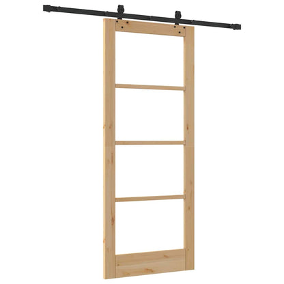 Schiebetür ORKDAL Braun 83 x 202 cm Holz und Metall
