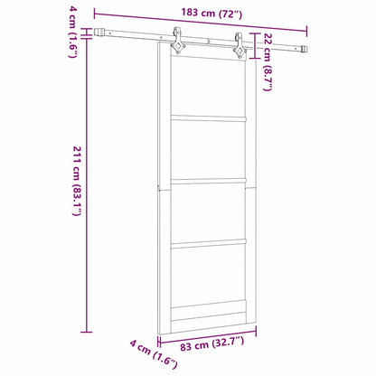 Schiebetür ORKDAL Braun 83 x 211 cm Holz und Metall