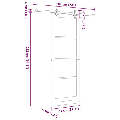 Schiebetür ORKDAL Weiß 83 x 232 cm Holz und Metall