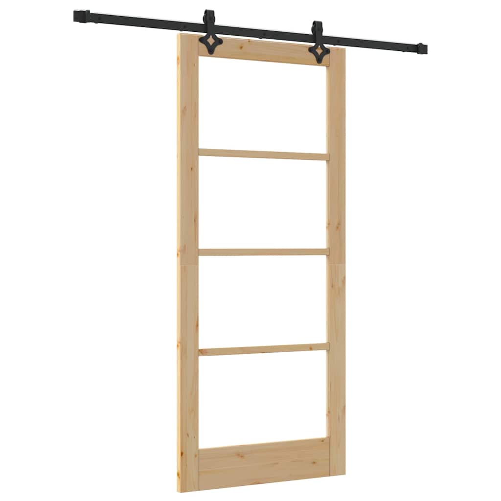 Schiebetür ORKDAL Braun 86 x 198,5 cm Holz und Metall