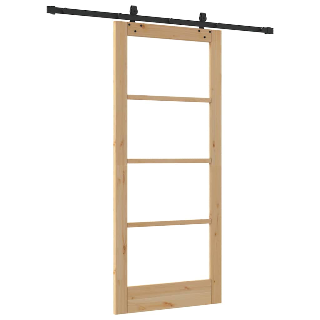 Schiebetür ORKDAL Braun 86 x 198,5 cm Holz und Metall