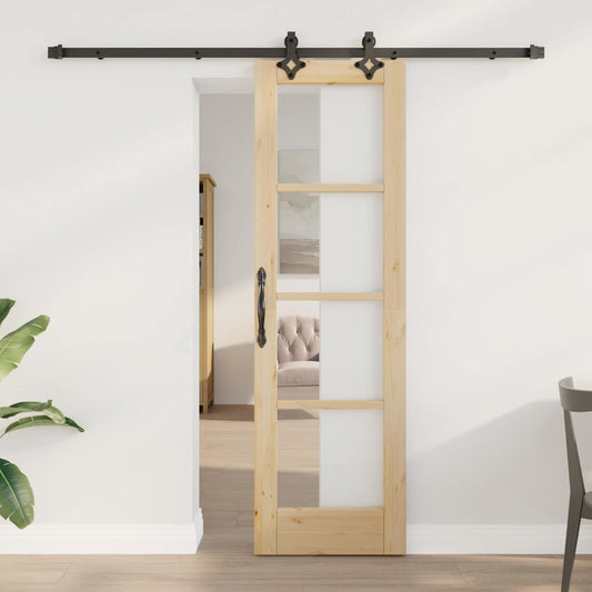 Schiebetür ORKDAL Braun 61 x 198,5 cm Holz und Metall