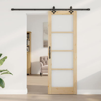 Schiebetür ORKDAL Braun 73,5 x 211 cm Holz und Metall