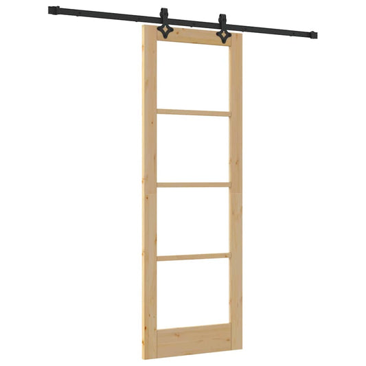Schiebetür ORKDAL Braun 73,5 x 211 cm Holz und Metall