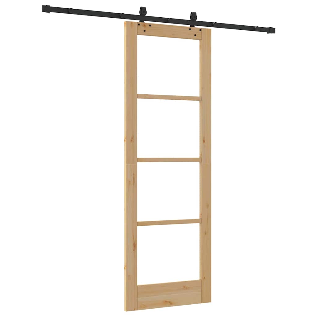 Schiebetür ORKDAL Braun 73,5 x 211 cm Holz und Metall