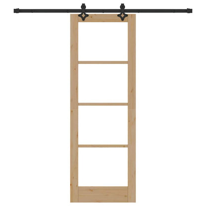 Schiebetür ORKDAL Braun 73,5 x 211 cm Holz und Metall