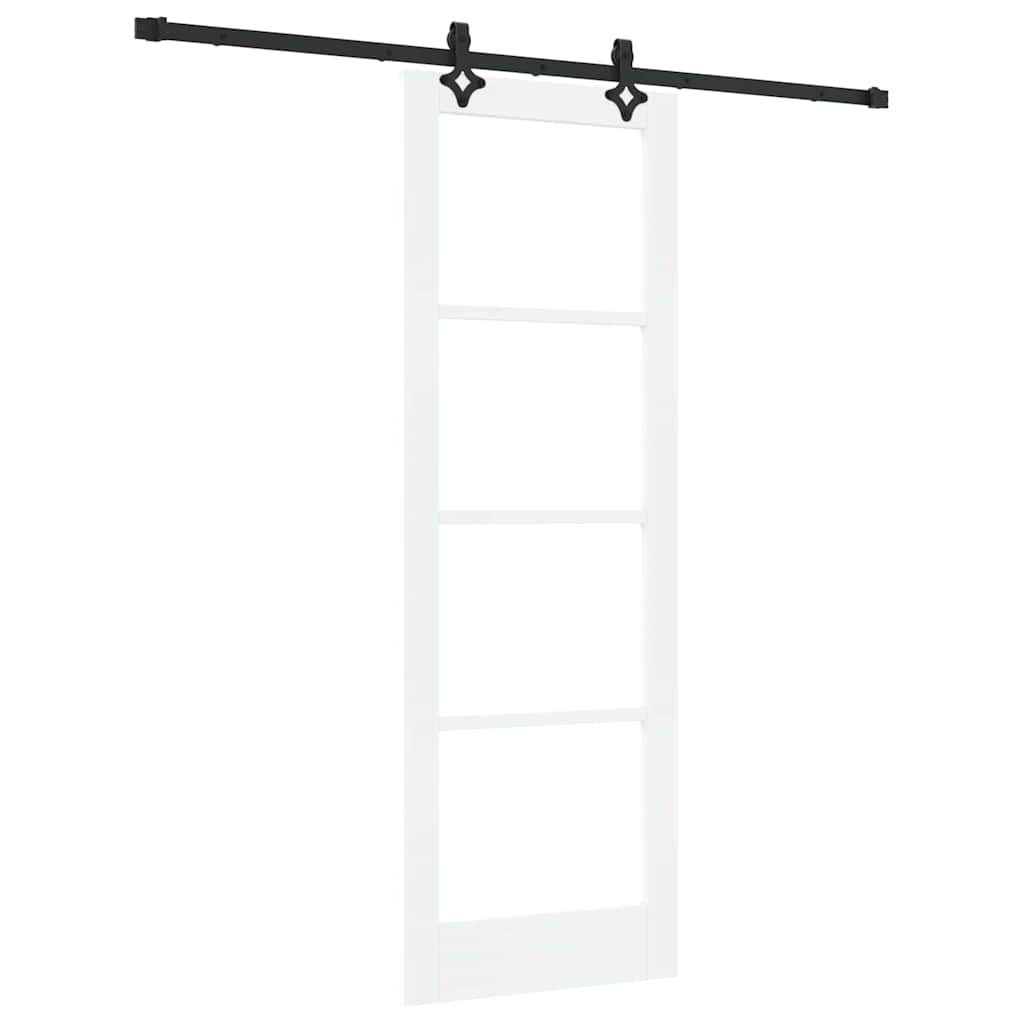 Schiebetür ORKDAL Weiß 73,5 x 211 cm Holz und Metall