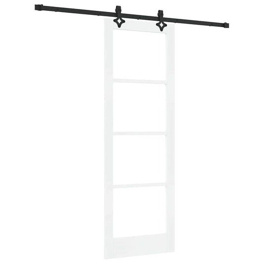 Schiebetür ORKDAL Weiß 73,5 x 211 cm Holz und Metall