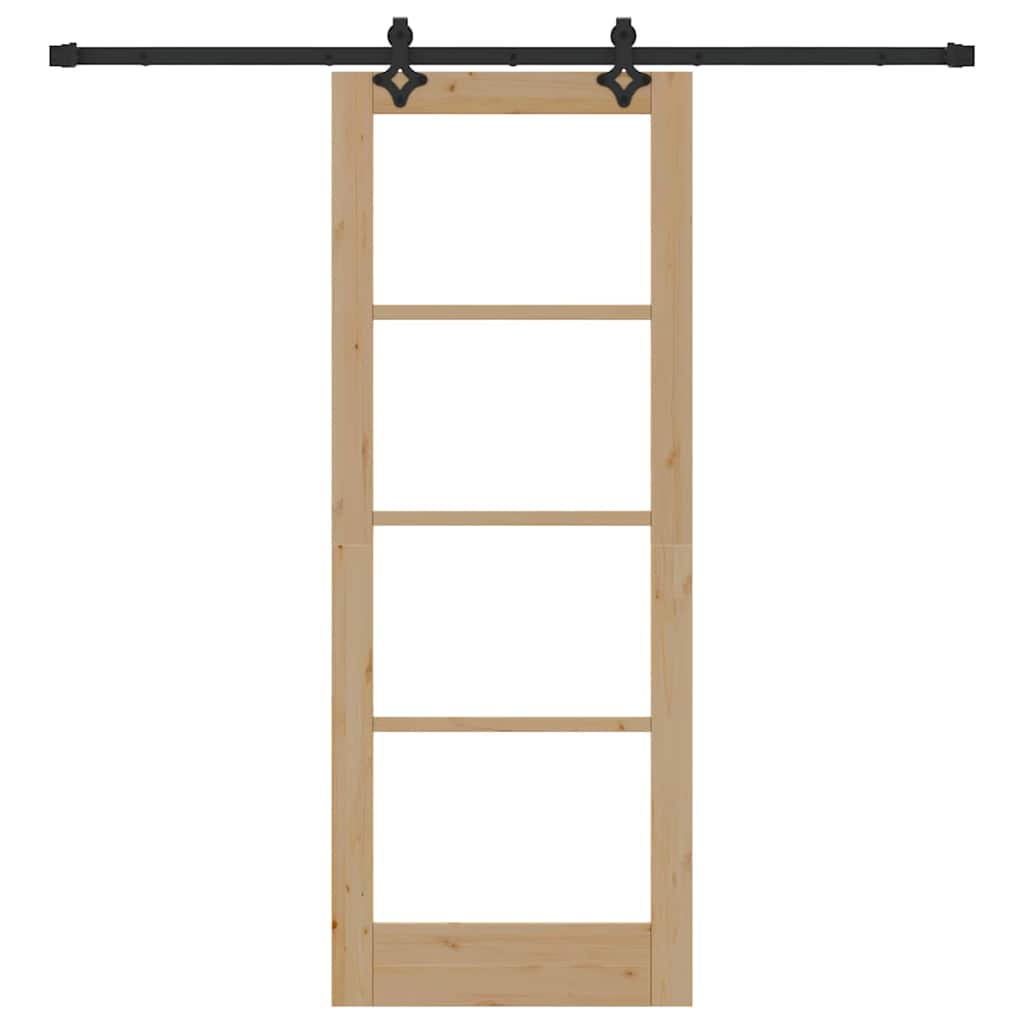 Schiebetür ORKDAL Braun 78 x 202 cm Holz und Metall