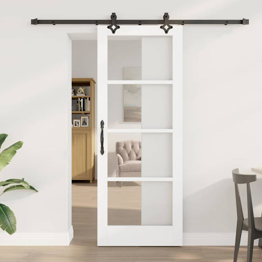 Schiebetür ORKDAL Weiß 78 x 202 cm Holz und Metall