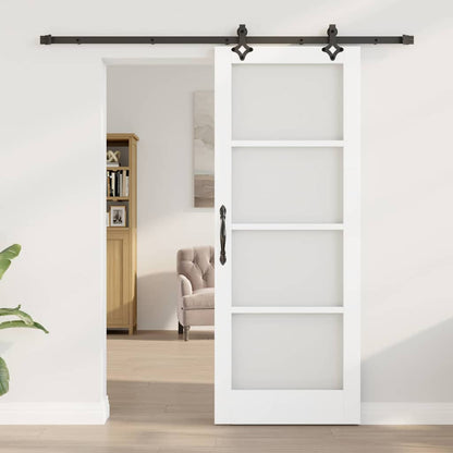 Schiebetür ORKDAL Weiß 78 x 202 cm Holz und Metall