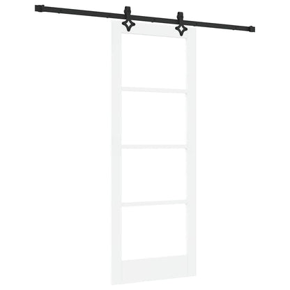 Schiebetür ORKDAL Weiß 78 x 202 cm Holz und Metall