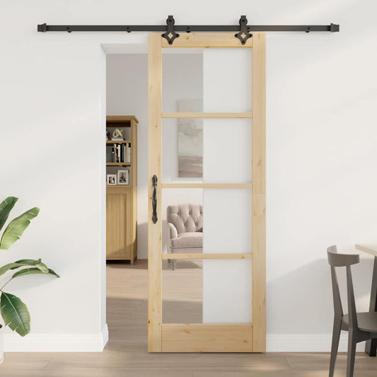Schiebetür ORKDAL Braun 78 x 211 cm Holz und Metall