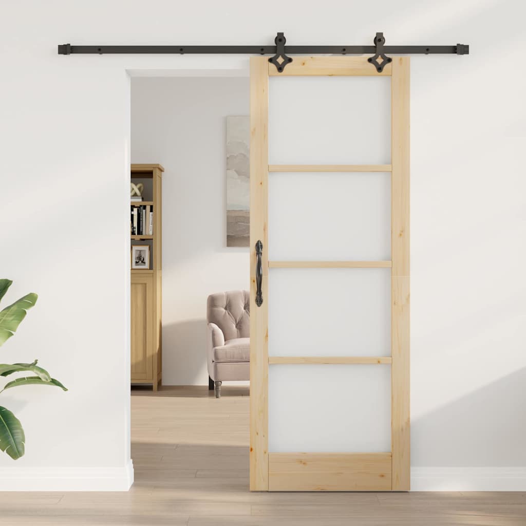 Schiebetür ORKDAL Braun 78 x 211 cm Holz und Metall