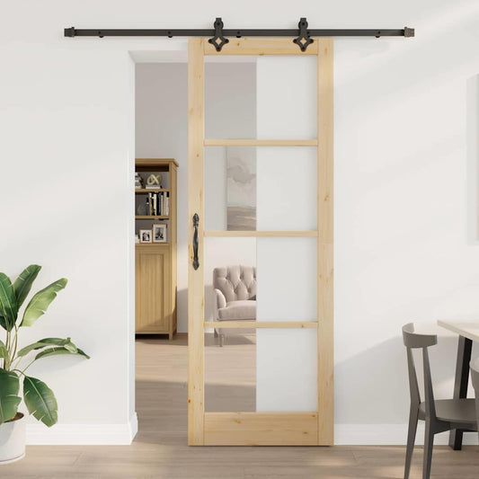 Schiebetür ORKDAL Braun 83 x 232 cm Holz und Metall