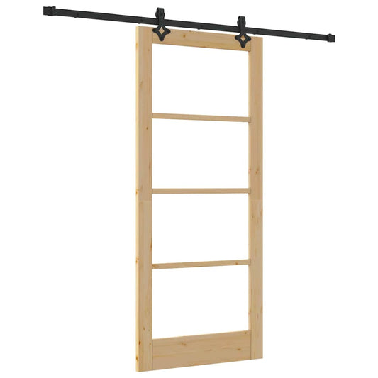 Schiebetür ORKDAL Braun 86 x 198,5 cm Holz und Metall