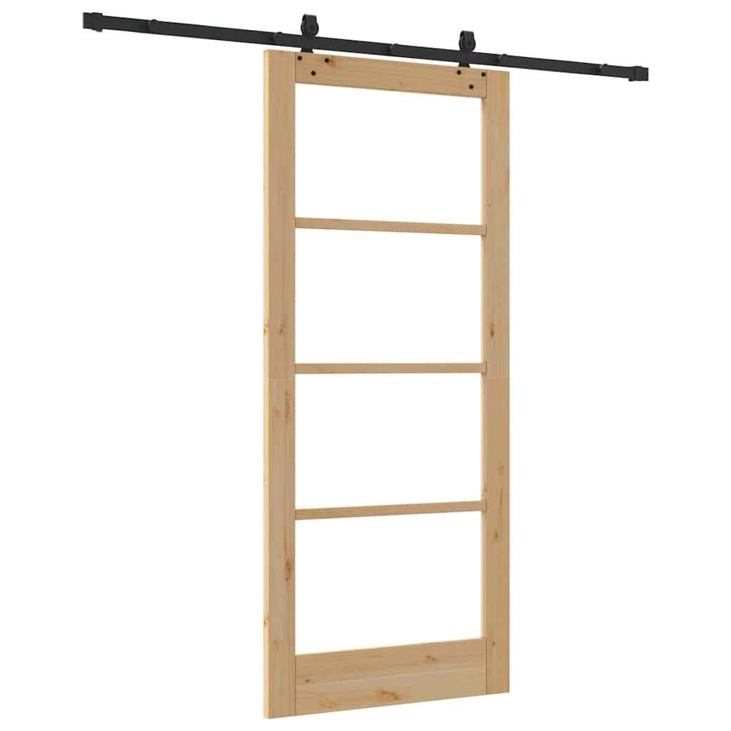 Schiebetür ORKDAL Braun 86 x 198,5 cm Holz und Metall