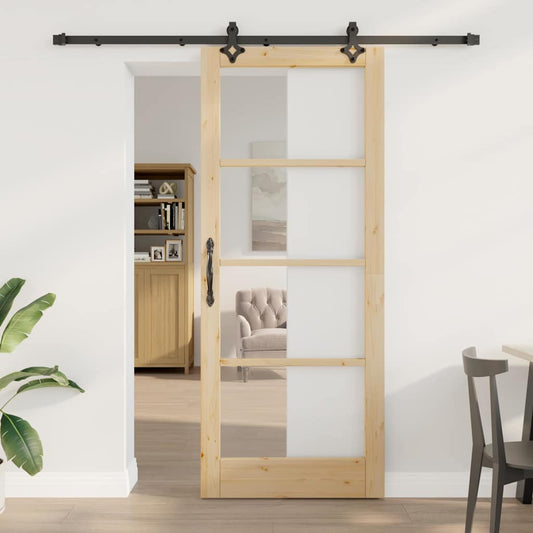 Schiebetür ORKDAL Braun 86 x 211 cm Holz und Metall