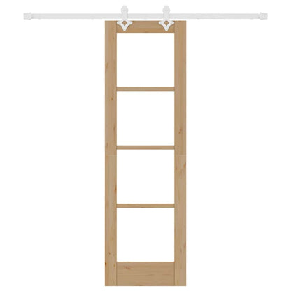 Schiebetür Braun 61 x 198,5 cm Holz und Metall